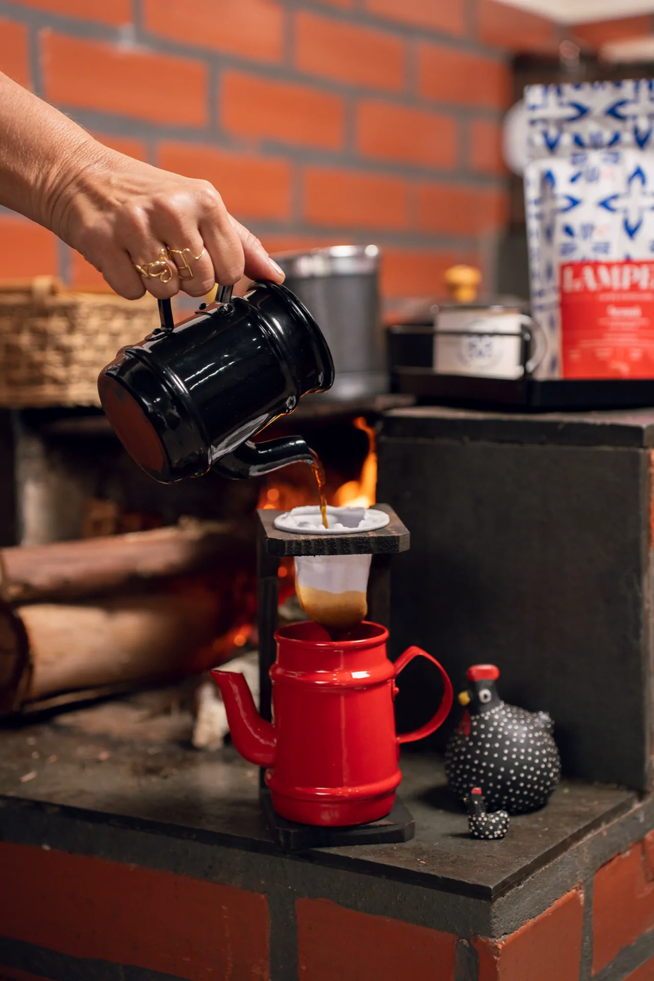 Grãos de café em macro