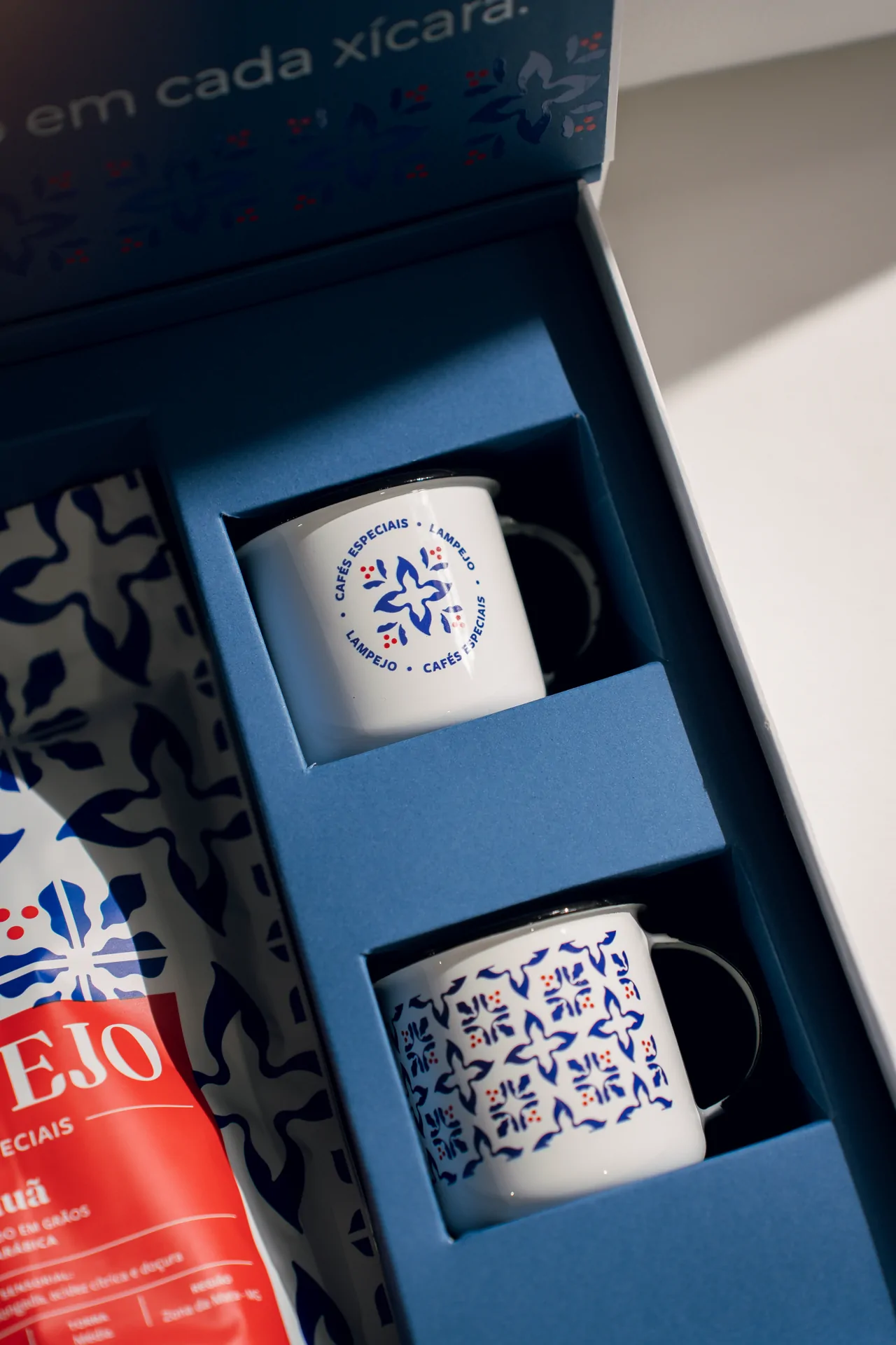 Detalhe das xícaras dentro da Gift Box